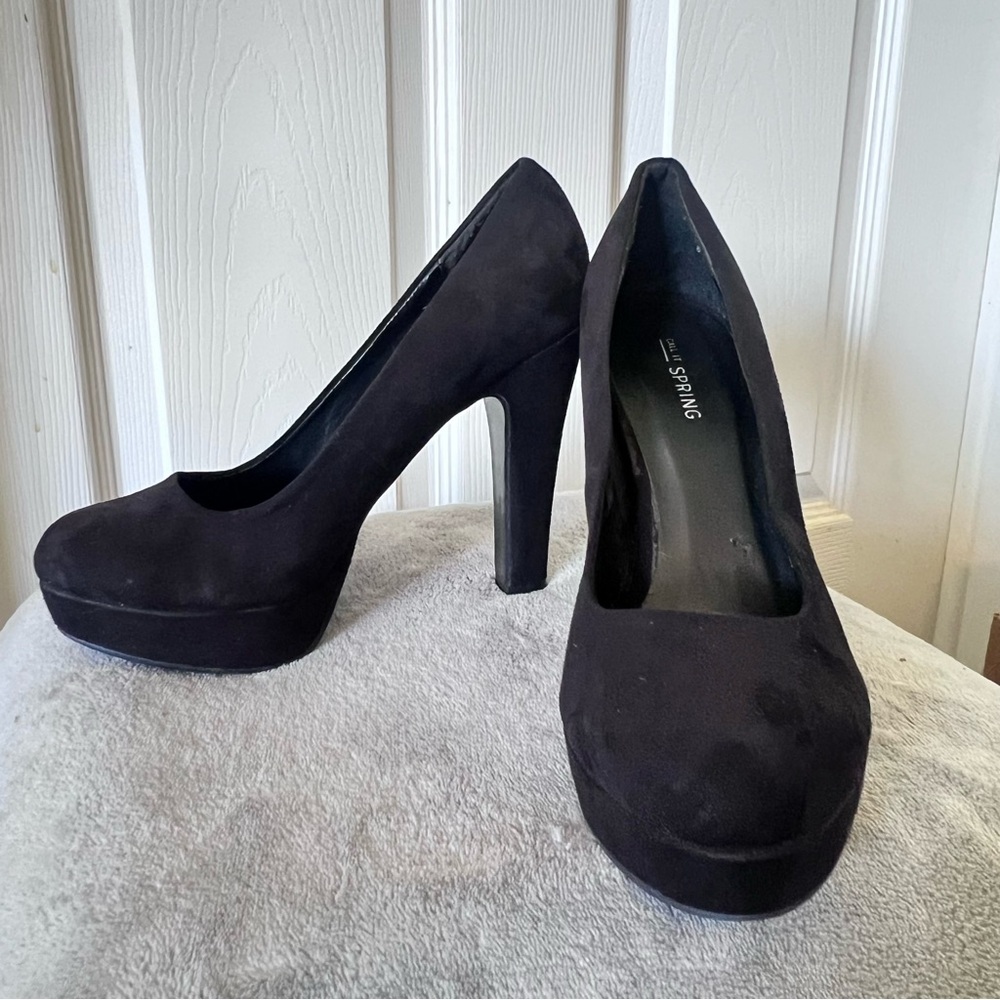 Call It Spring black suede heals *Size 8*